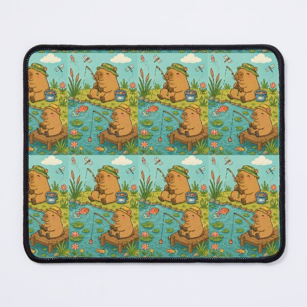 Item preview, Capybara Fishing Pond Pattern designed and sold by Soft Berry Studio.