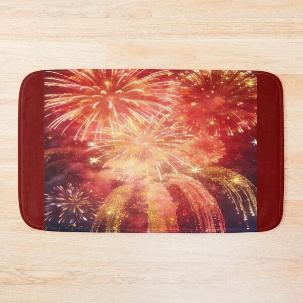 Item preview, Red Gold Fireworks Night Celebration Artwork  designed and sold by NivyasArtistry.