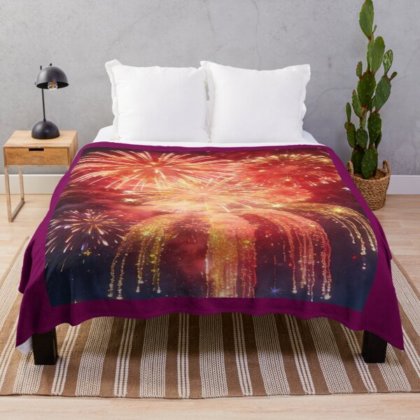 Item preview, Red Gold Fireworks Night Celebration Artwork designed and sold by NivyasArtistry.