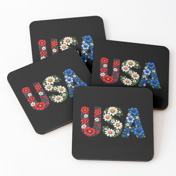Item preview, Floral USA Letters Red White Blue Design designed and sold by AhmedZouita.