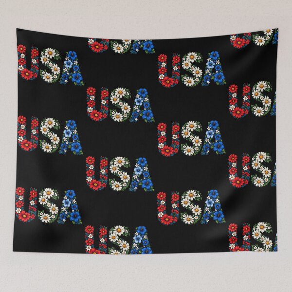 Item preview, Floral USA Letters Red White Blue Design designed and sold by AhmedZouita.