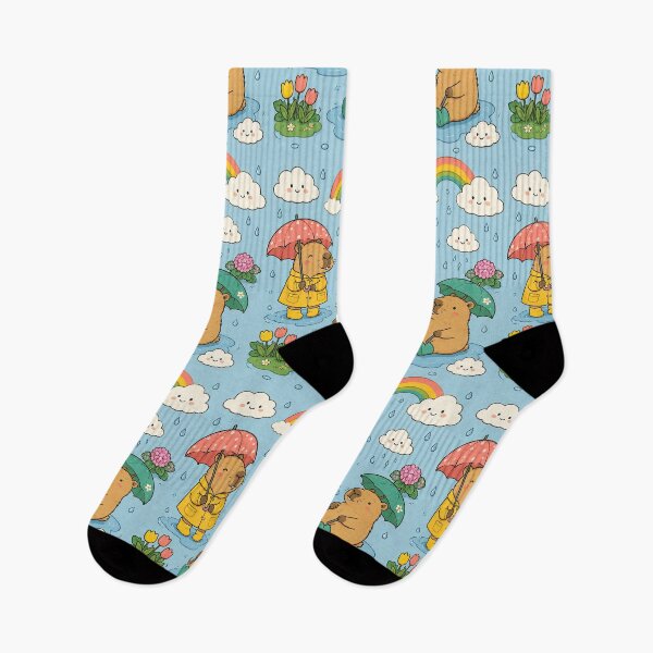 Item preview, Capybara Cloudy Day Pattern designed and sold by Soft Berry Studio.