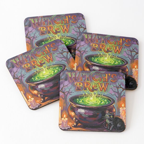 Item preview, Witch's Brew Halloween Cauldron Black Cat designed and sold by Serene Strokes Art.