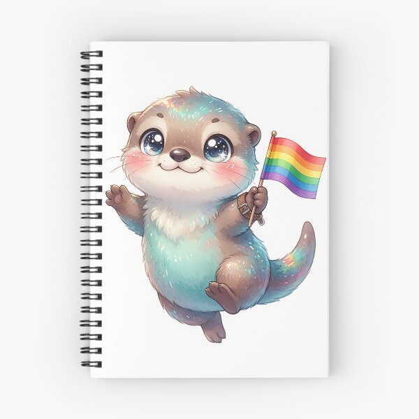 Item preview, Cute Pride Otter with Rainbow Flag – LGBTQ+ Kawaii Animal designed and sold by ZhivanCrimson.