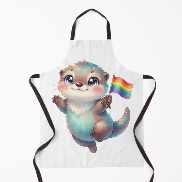 Item preview, Cute Pride Otter with Rainbow Flag – LGBTQ+ Kawaii Animal designed and sold by ZhivanCrimson.