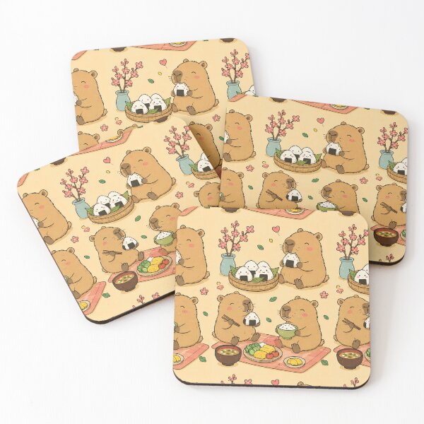Item preview, Capybara Onigiri Lunch Pattern designed and sold by Soft Berry Studio.
