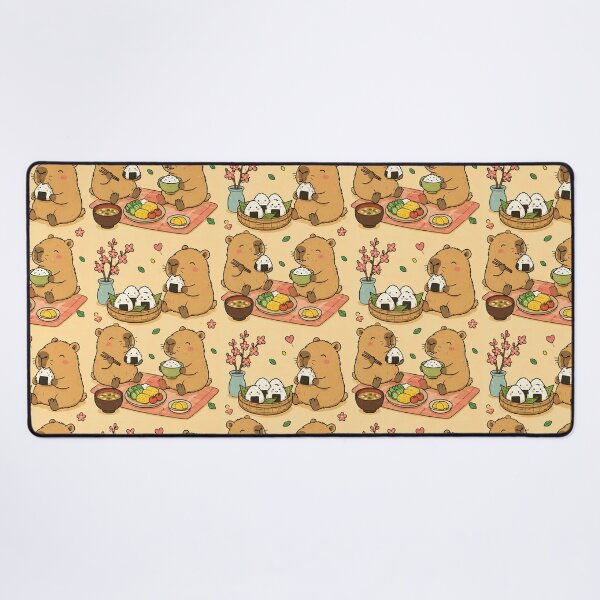Item preview, Capybara Onigiri Lunch Pattern designed and sold by Soft Berry Studio.