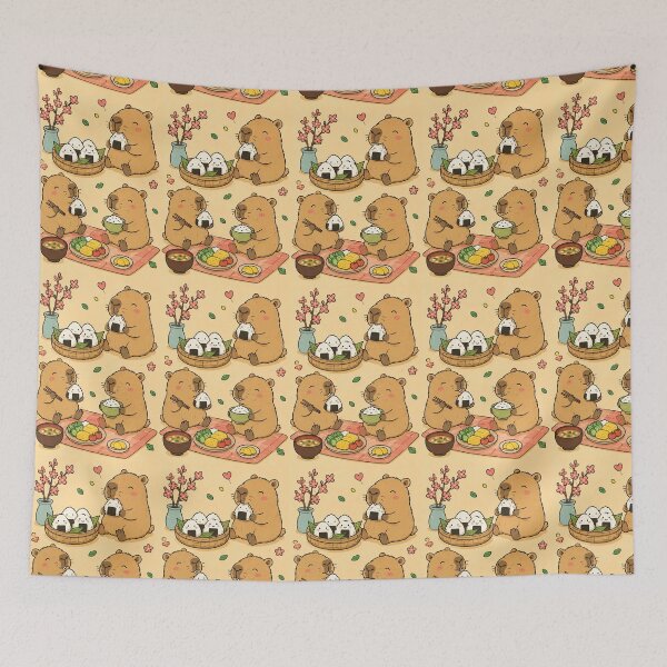Aperçu de l'œuvre Modèle de déjeuner Capybara Onigiri créée et vendue par Soft Berry Studio.