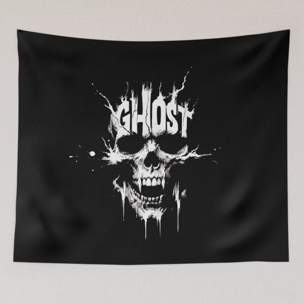 Item preview, Edgy Black and White Ghost Skull Typography designed and sold by Munib302.