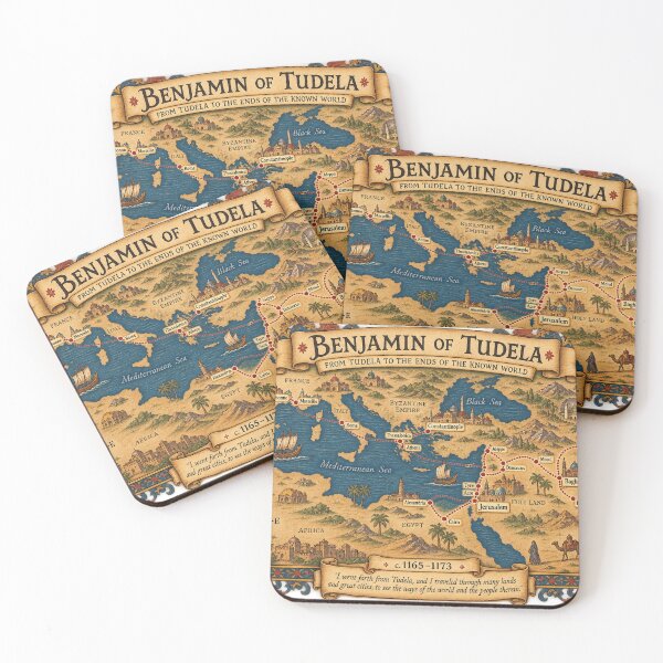Item preview, Benjamin of Tudela – Medieval Traveler and Jewish World Map designed and sold by Past in Threads.