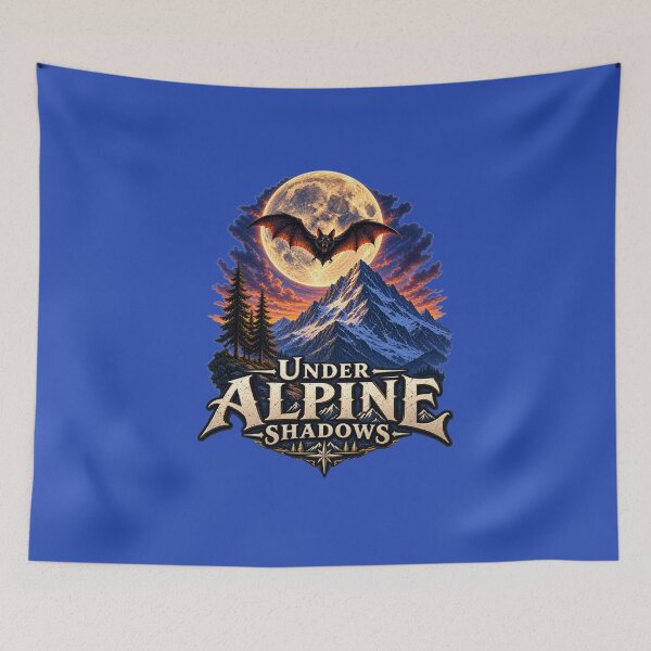 Item preview, Under Alpine Shadows – Bat Beneath the Full Moon designed and sold by Alpine-Ink.