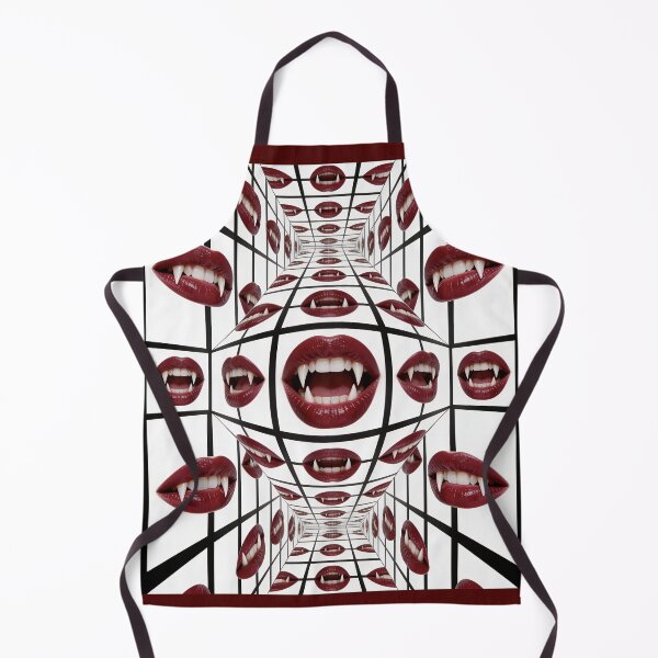 Item preview, Vampire Fangs Red Lips Optical Illusion Pattern Halloween Art designed and sold by OksArtStudio.