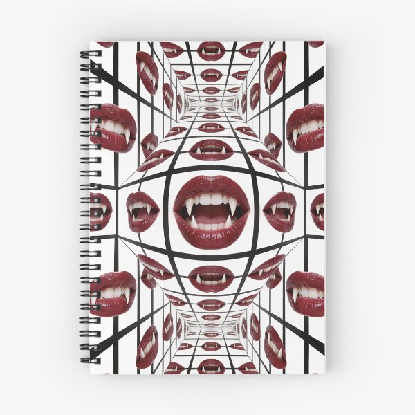 Item preview, Vampire Fangs Red Lips Optical Illusion Pattern Halloween Art designed and sold by OksArtStudio.