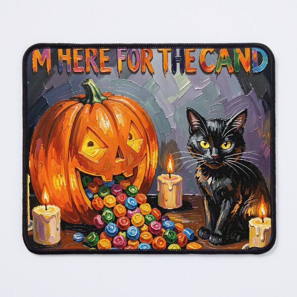 Item preview, I'm Here For The Candy Halloween Cat Landscape designed and sold by Serene Strokes Art.