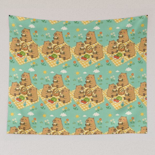 Item preview, Capybara Mini Sandwich Picnic Pattern designed and sold by Soft Berry Studio.