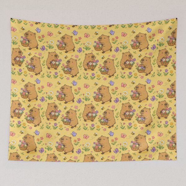 Item preview, Capybara Butterfly Flower Basket Pattern designed and sold by Soft Berry Studio.