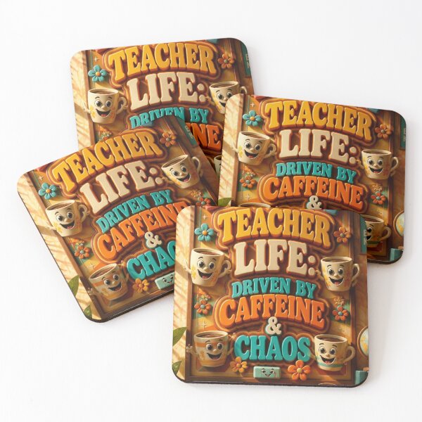 Item preview, Teacher Life Driven By Caffeine And Chaos Retro Back To School designed and sold by mo-carnival.