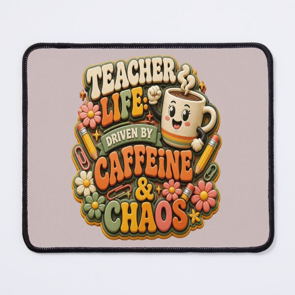 Item preview, Teacher Life Driven By Caffeine And Chaos Retro Back To School designed and sold by mo-carnival.