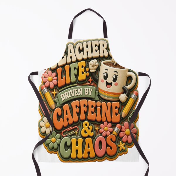Item preview, Teacher Life Driven By Caffeine And Chaos Retro Back To School designed and sold by mo-carnival.