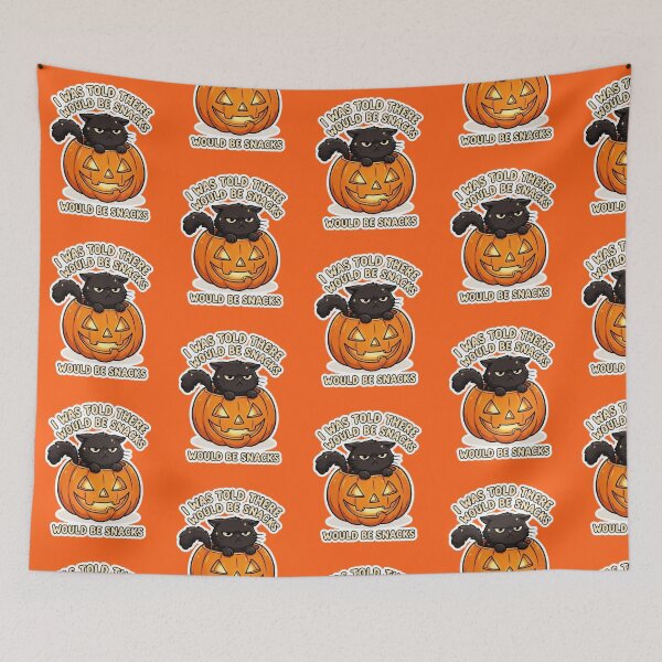 Item preview, I Was Told There Would Be Snacks - Funny Black Cat In Pumpkin Halloween designed and sold by LUKOWEAR.