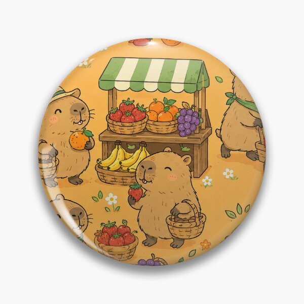 Item preview, Capybara Fruit Market Pattern designed and sold by Soft Berry Studio.