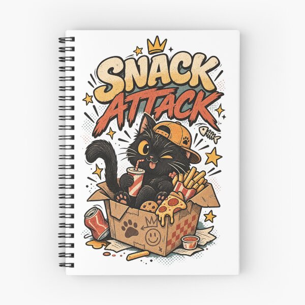 Item preview, Snack Attack Black Cat Vintage Cartoon designed and sold by The Wicked Herbarium.