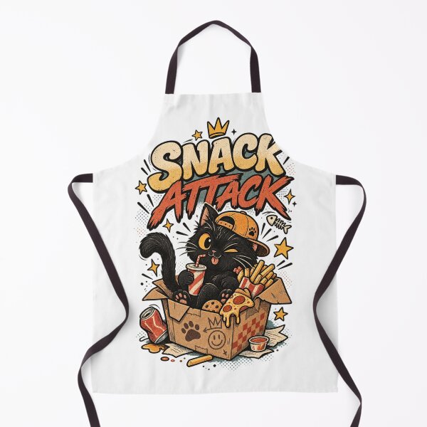 Item preview, Snack Attack Black Cat Vintage Cartoon designed and sold by The Wicked Herbarium.