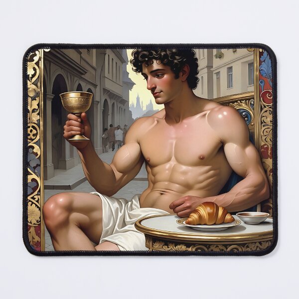 Item preview, Renaissance Bacchus at Breakfast – Classical Greek God Art designed and sold by ZhivanCrimson.