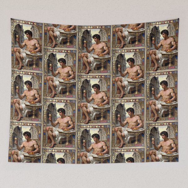 Item preview, Renaissance Bacchus at Breakfast – Classical Greek God Art designed and sold by ZhivanCrimson.
