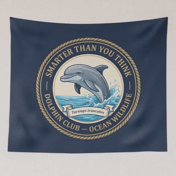 Item preview, Smarter Than You Think Dolphin Humor Badge designed and sold by CalmCapy Co.