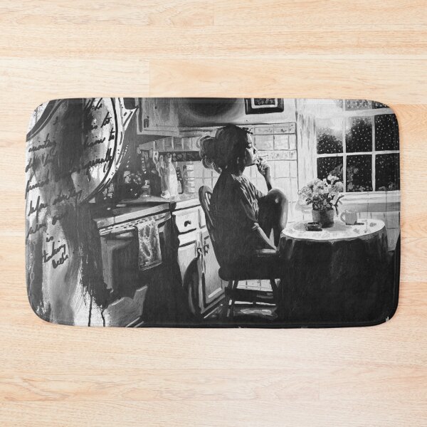 Item preview, Interior with an Unfinished Alibi – Noir Figurative Painting designed and sold by CheHojas.