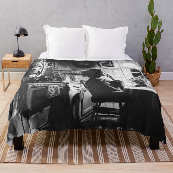 Item preview, Interior with an Unfinished Alibi – Noir Figurative Painting designed and sold by CheHojas.