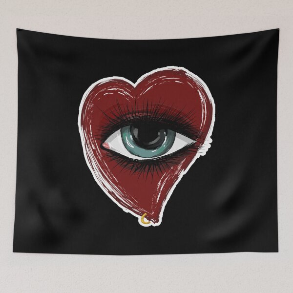 Item preview, Dark Surreal Heart with Human Eye Gothic Mystical Art Vector Illustration designed and sold by MaryMoonArt.