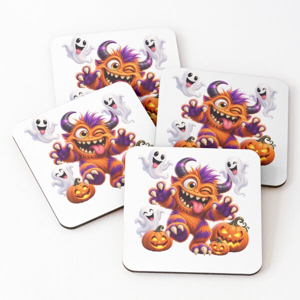 Item preview, Cute Halloween Monster Ghosts and Pumpkins designed and sold by ArtSpark Studio.