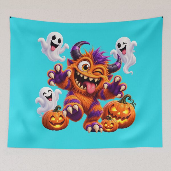 Item preview, Cute Halloween Monster Ghosts and Pumpkins designed and sold by ArtSpark Studio.