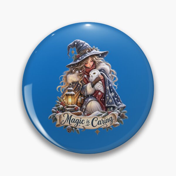 Item preview, Magic is Caring – Winter Witch and Snowy Owl designed and sold by Alpine-Ink.