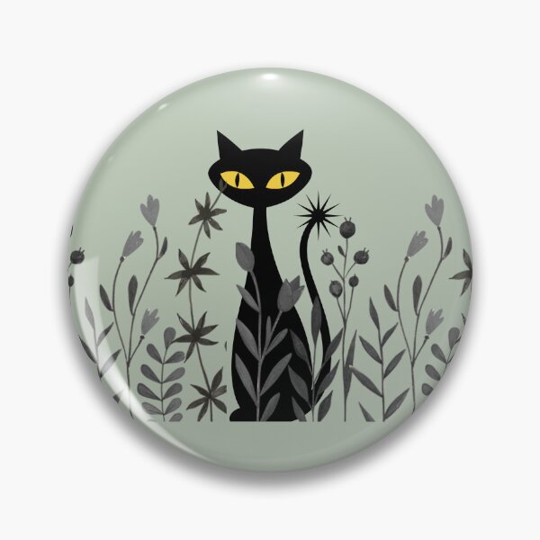 Item preview, Spooky-cool Cat in flower garden - Garden treasure designed and sold by 247DesignStudio.