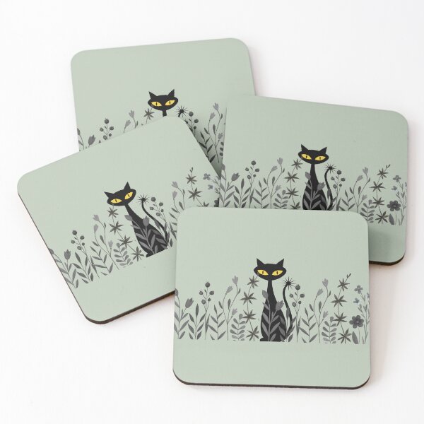 Item preview, Spooky-cool Cat in flower garden - Garden treasure designed and sold by 247DesignStudio.