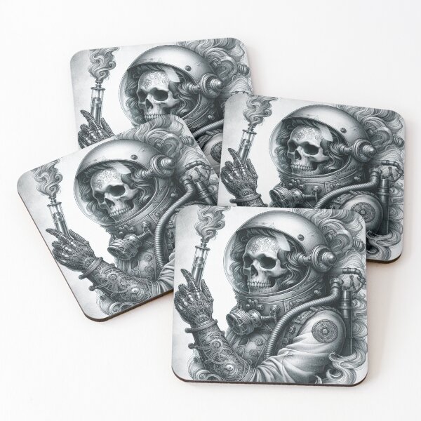 Item preview, Steampunk Skeleton Astronaut – Dark Space Art designed and sold by RKWSHOP.
