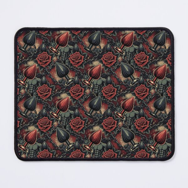 Item preview, Gothic Rose and Mace Dark Romance Pattern – Tattoo Style designed and sold by ZhivanCrimson.