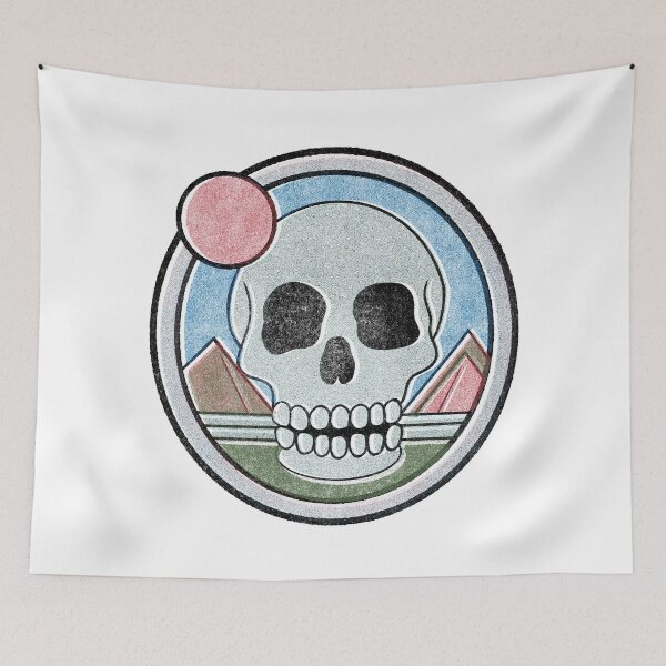 Item preview, Vintage Riso Print Skull Mountain  designed and sold by BearRoarDesigns.