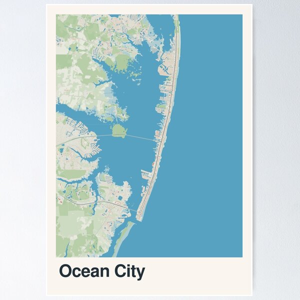 Item preview, Ocean City, Maryland Minimalistic Map Art designed and sold by MapsNerd.