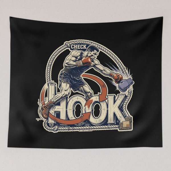 Item preview, Check Hook Boxing Design, Boxing Training Graphic, Boxer Gift, Boxing Fighter Artwork, Boxing Technique, Boxing Gym Design, Combat Sports Gift, Boxing Lover, Fight Culture designed and sold by Typologystudios.