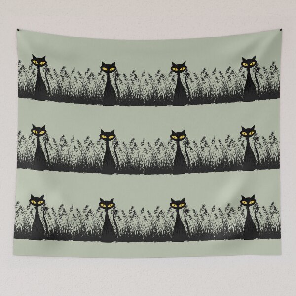 Item preview, Spooky-cool Cat hiding I grass - Garden treasure designed and sold by 247DesignStudio.