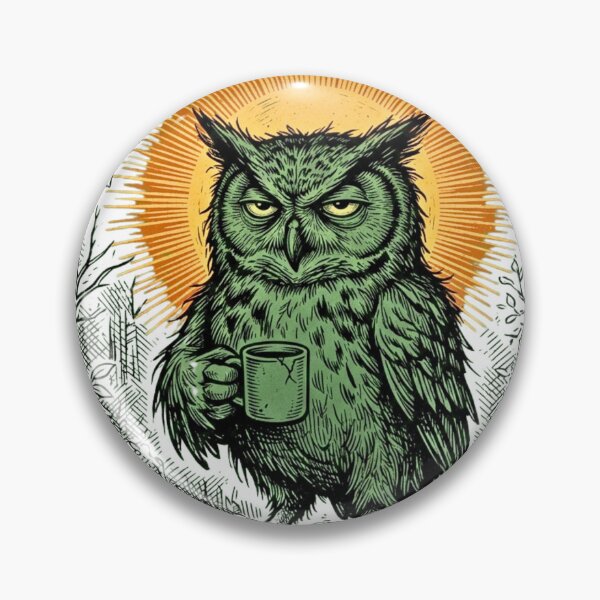 Item preview, Morning Person? Wrong Bird - Funny Night Owl & Coffee Vintage Illustration designed and sold by BumbleBloom7.