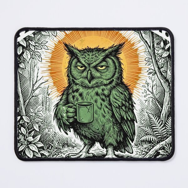 Item preview, Morning Person? Wrong Bird - Funny Night Owl & Coffee Vintage Illustration designed and sold by BumbleBloom7.