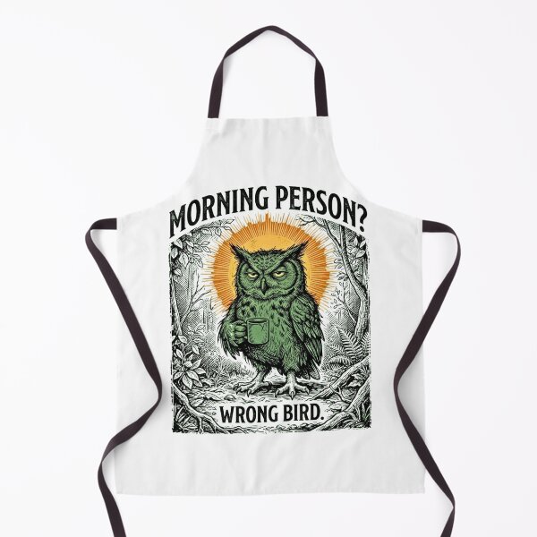 Item preview, Morning Person? Wrong Bird - Funny Night Owl & Coffee Vintage Illustration designed and sold by BumbleBloom7.