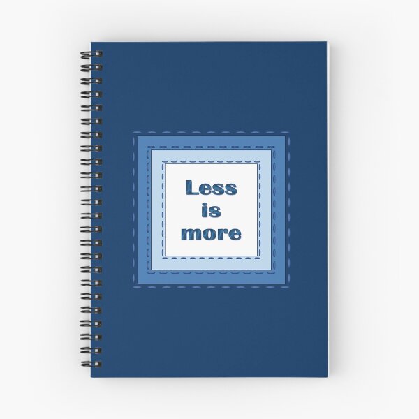 Item preview, The inscription "Less is more" in simulated textile frames of blue color shades designed and sold by Cherevan.