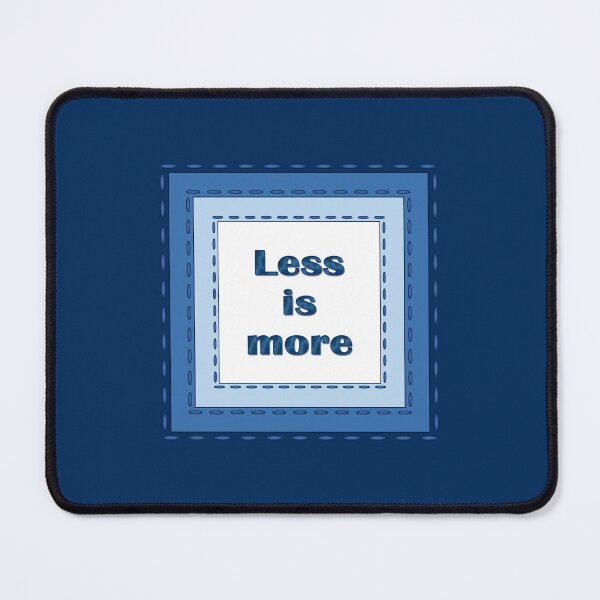 Item preview, The inscription "Less is more" in simulated textile frames of blue color shades designed and sold by Cherevan.