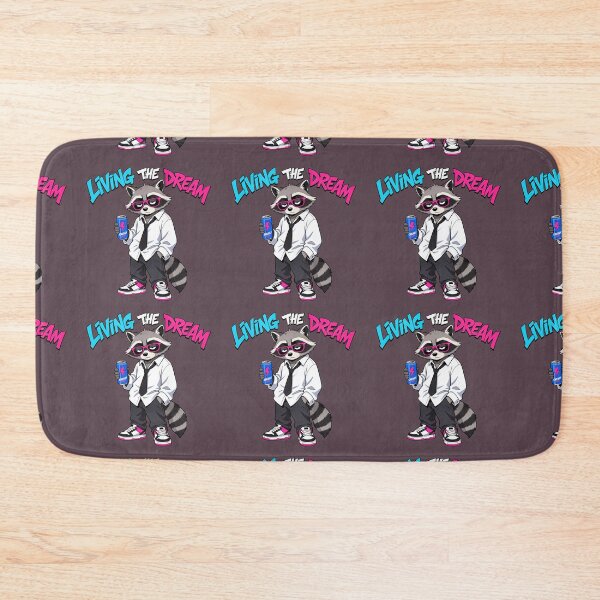 Item preview, Living the Dream - Cool Urban Raccoon Ironic Art designed and sold by TatyanaArt.